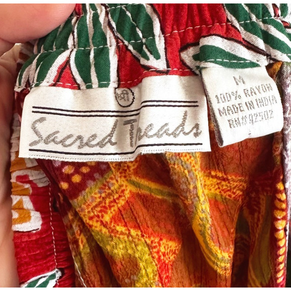 Sacred Threads Maxi Patchwork Skirt Medium Boho Hippie Peasant Cottage Farmcore - Picture 5 of 8